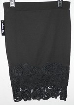 Olivia Blu Black Skirt with Lace Trim Size Large NWT - £18.16 GBP