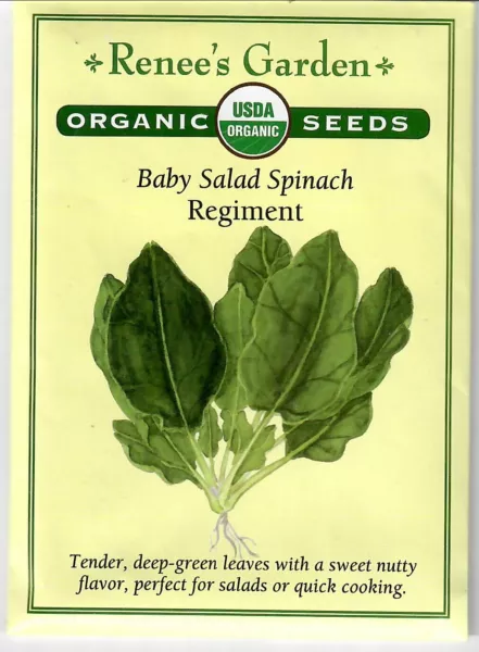 Spinach Baby Salad Regiment Organic Vegetable Seeds Renee&#39;S 12/24 Fresh New - £10.93 GBP