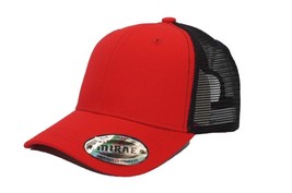 Red Black - Trucker Hat Cotton Mesh Solid Polo Style Baseball Cap - £14.68 GBP