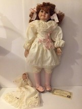 A Collectors Edition BRINN&#39;S 1991 25&quot; Tall Porcelain Doll Cert. of Authenticity - £19.51 GBP