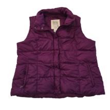 Eddie Bauer Premium Quality Goose Down Purple Full Zip button Vest - $22.15