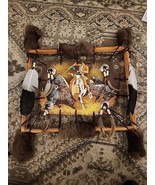 Native American Mandella Shield Hand Painted Bison Hunt  w/ Log Frame Si... - $1,728.81 MXN