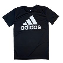 Adidas Unisex Kids Youth Black White Logo Short Sleeve Primegreen Size L... - £11.05 GBP