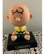 Peanuts Snoopy Charlie Brown Bobble Head With Pull Out Phone Holder 4 Inch - £15.86 GBP