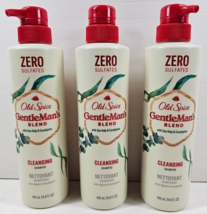 3 Old Spice Gentle Man&#39;s Blend Sea Kelp Eucalyptus Cleansing Shampoo 14.8 Oz Lot - £31.64 GBP