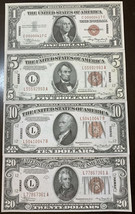 Reproductions 1934A/1935A HAWAII Overprint WWII Set 4 Notes USA Copy See Below - $13.99