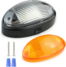 LED RV Exterior Porch Utility Light Oval 12V 300 Lumen Lighting Fixture ... - £12.09 GBP