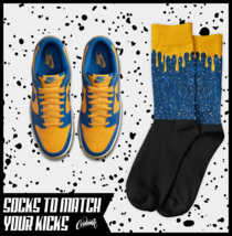 ELE Socks for Dunk Low UCLA Blue Jay University Gold Yellow Michigan Shirt 1 - £16.18 GBP