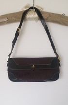 Etienne Aigner Small Logo Shoulder Handbag Purse Black Brown - £23.86 GBP