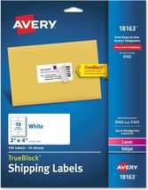 Avery Shipping Address Labels, Laser &amp; Inkjet Printers, 100 Labels, 2x4 ... - €14,39 EUR