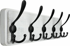 Webi Coat Rack Wall Mount,Coat Hooks Wall Mounted,16&quot; Hole To, Black/White - $38.99
