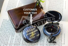 2&quot;Push Button AntiqueBrass Compass - Personalized Engraved Pocket Brass ... - £18.31 GBP+