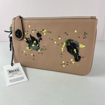 Coach Meadowlark Bird Embellished Wristlet Pink Leather 58733 Turn-lock $175 B20 - £79.71 GBP