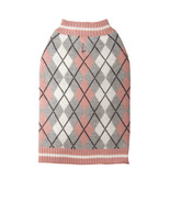 Vibrant Life Warm Knit Dog Sweater Dark Pink Argyle Preppy Large L - $12.19