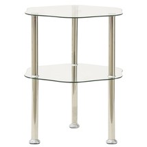 Side Table Transparent Tempered Glass Medium Modern Side Table - $1,876.31 MXN