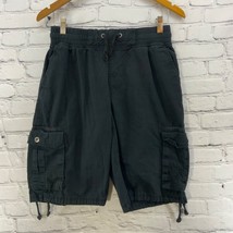 Machine Cargo Shorts Black Mens Sz S Stretch Waist Drawstring Casual - £8.87 GBP