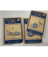 Vintage SUPERIOR Quality  Gold Lustered BLUE Glass Buttons  Eyes Floral  F - $176.15 MXN
