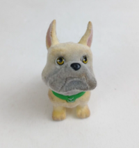 Vintage Velvety Flocked Miniature Dog With Green Collar 1.75&quot; Toy Figure - €3,36 EUR