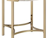 Field Luxury Glam Round 24 in. End Table for Living Room, Bedroom, Champ... - $291.99