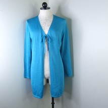 Vintage Outfit JPR Women&#39;s M Blue Sparkle Metallic Tie-Front Caridgan Sw... - £9.42 GBP