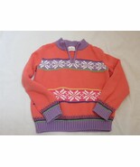 Hanna Andersson Coral Snowflake Quarter Zip Pullover Sweater 120 US 7 EUC - $23.15 CAD
