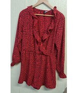 H&amp;M divided 16 UK playsuit faux wrap red burgundy Animal Prints Express ... - £17.27 GBP
