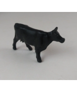 Vintage Black Angus Cow 1.5&quot; x 2.5&quot; Plastic Toy Figure - $92.95 MXN