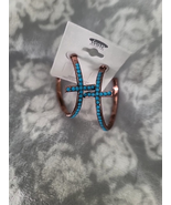 Cross earrings copper and turquoise large hoop - NEW - $17.82 CAD