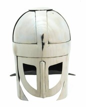 Medieval Knight Templar Crusader Brass Nickel Finish Sugar loaf Armor Helmet - £68.59 GBP
