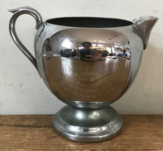 Vintage Antique Farber Bros Krome Kraft Creamer Small Pitcher New York 4.5&quot; - £21.17 GBP