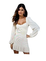 Lulus Coveted Sweetness Cream Pointelle Knit Long Sleeve Mini Dress XL - €29,55 EUR