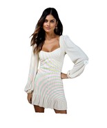 Lulus Coveted Sweetness Cream Pointelle Knit Long Sleeve Mini Dress XL - $48.07 CAD