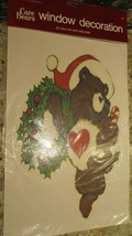  Vintage American Greeting Care Bears Christmas Window Cling Sticker 198... - $15.76