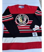 CCM Chicago Blackhawks NHL Heritage Knit Sweater Large Jersey NWT Throwback - $247.50