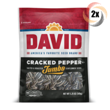 2x David Jumbo Cracked Pepper Sunflower Seed Bags 5.25oz Let&#39;s get CRACK... - £13.38 GBP