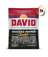 2x David Jumbo Cracked Pepper Sunflower Seed Bags 5.25oz Let&#39;s get CRACK... - £13.24 GBP