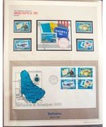 AMERIPEX &#39;86 Barbados - Mint Stamps &amp; FDC in Mounts to Page w/ Outer Sleeve - $19.95