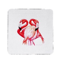 Betsy Drake Two Flamingos Coaster Set of 4 - £27.62 GBP