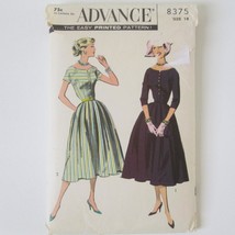 Advance Sewing Pattern 8375 Women Dresses 50s Style Full Skirt - £23.42 GBP