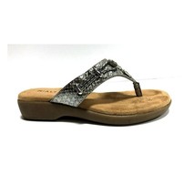 Rialto Womens 11 M Pewter Silver Embellished Flip Flop Sandals NIB XP6 - $11.76