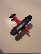 Vintage Safari Ltd. Stunt Plane Miniature Mini Red Blue Airplane  - £23.01 GBP