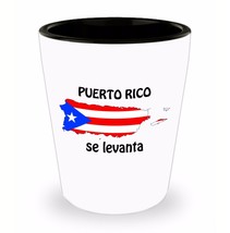 Puerto Rico Se Levanta Flag Borinquen PR Pride Gift Shot Glass Ceramic White - £13.35 GBP