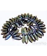 25 5 x 16 mm Czech Glass Dagger Beads: Sapphire - Celsian - $2.96