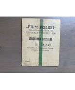 Alter Vintage Dokument Polnischer Film Sonderausweis 1947 - $41.14 CAD