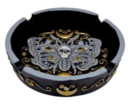 4 1/4&quot; Skull In Butterfly Ashtray - $32.99