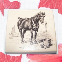 Horse Grooming Vintage Horse scene new mounted rubber stamp - £7.87 GBP
