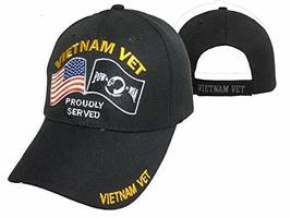 K&#39;s Novelties Vietnam Veteran Proudly Served USA &amp; Pow Mia Flag Embroidered Cap  - £7.81 GBP