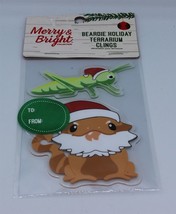 Merry &amp; Bright - Bearded Dragon Christmas Terrarium Clings - $6.79