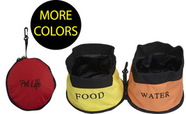 Waterproof Food and Water Collapsible Folding Travel Pet Dog Bowl Feeder - £9.31 GBP
