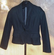 Banana Republic Black Cotton Striped Jacket Blazer Misses size 0 - £14.74 GBP
